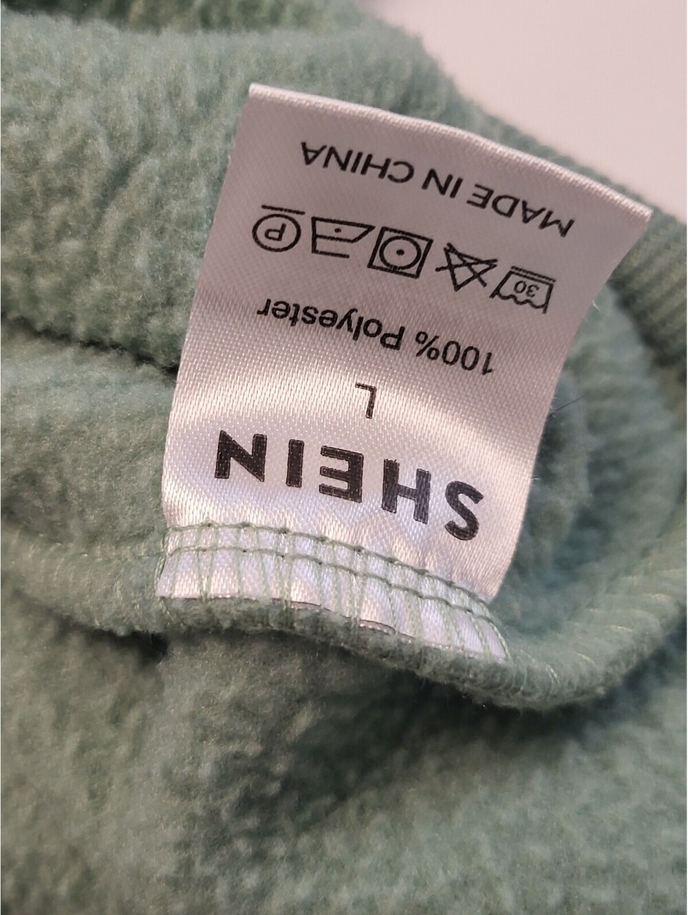 Shein Large Light Green Full Zip Hoodie Sweatshirt